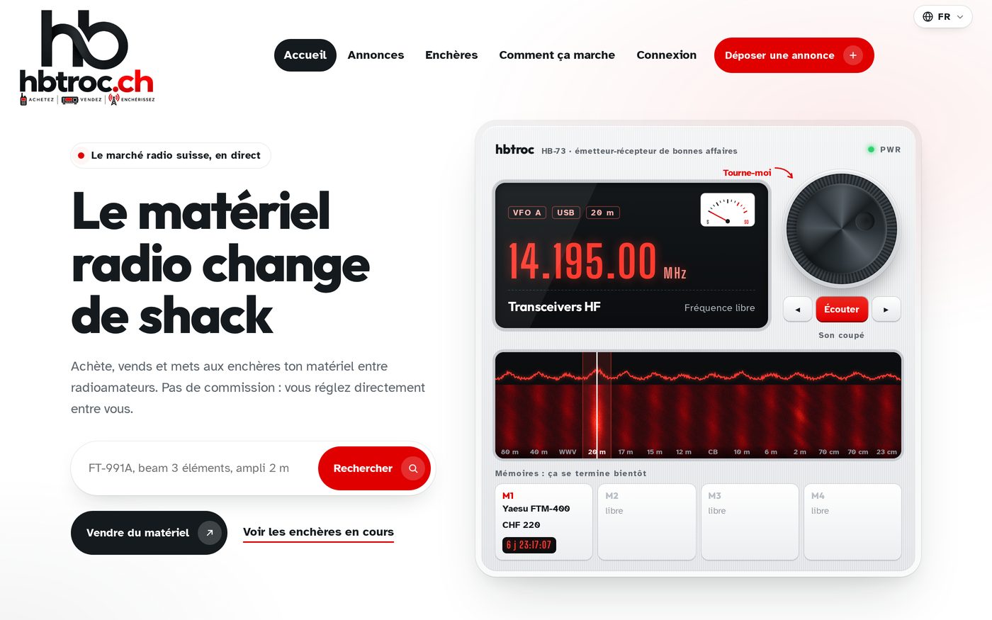 Bourse de matériel radioamateur hbtroc.ch réalisée par netVD